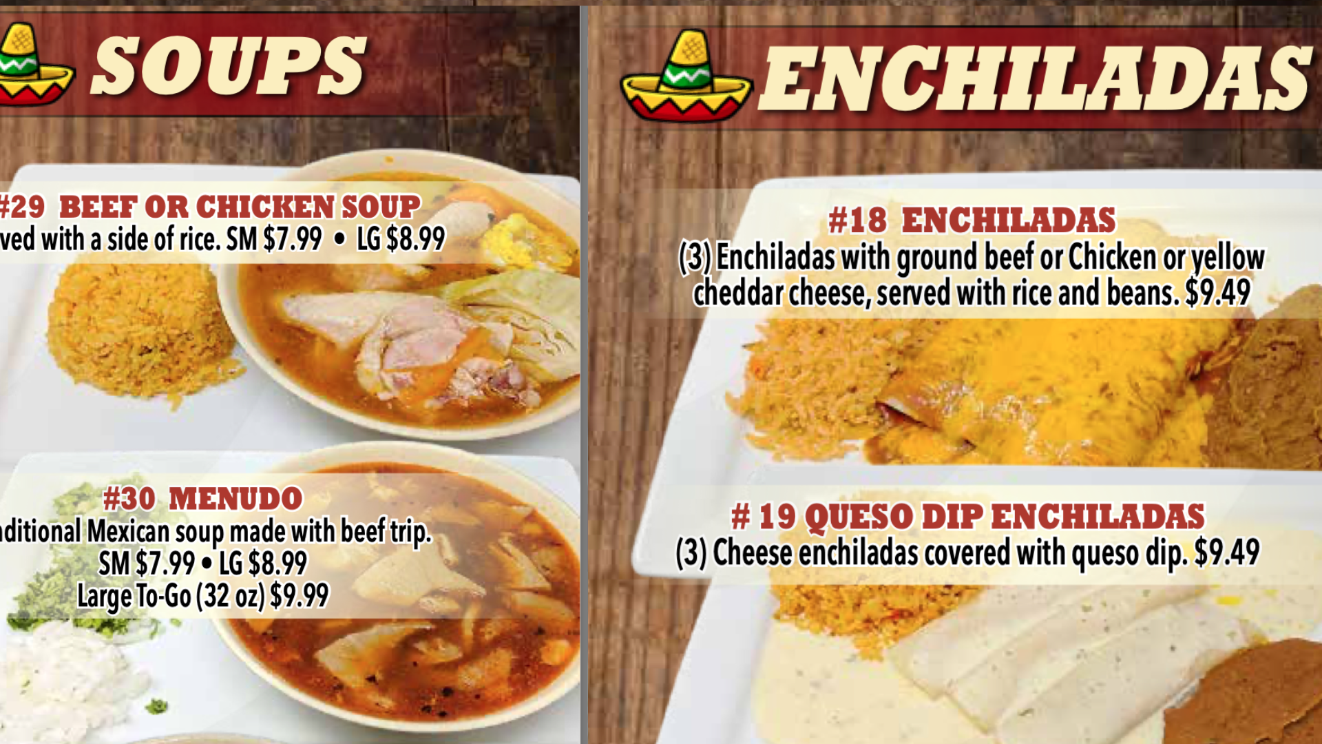 Casa Jalisco Menu Items