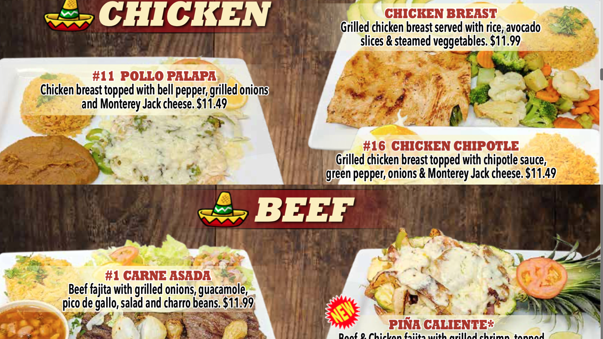 Casa Jalisco Menu Items