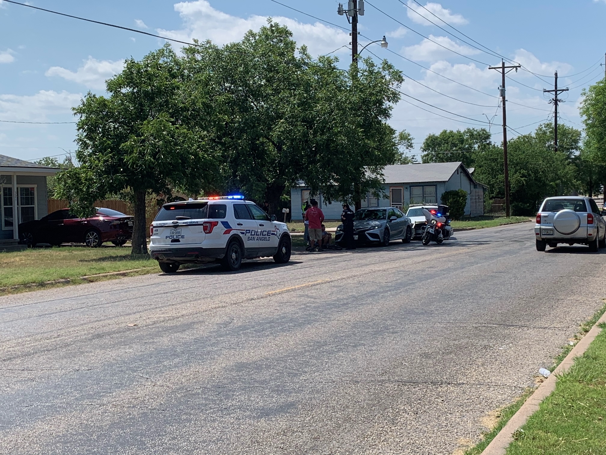 Car vs. bike Crash in west San Angelo (LIVE! Photo/Matt Trammell)