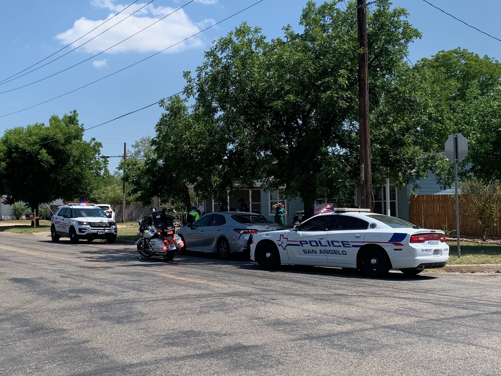 Car vs. bike Crash in west San Angelo (LIVE! Photo/Matt Trammell)
