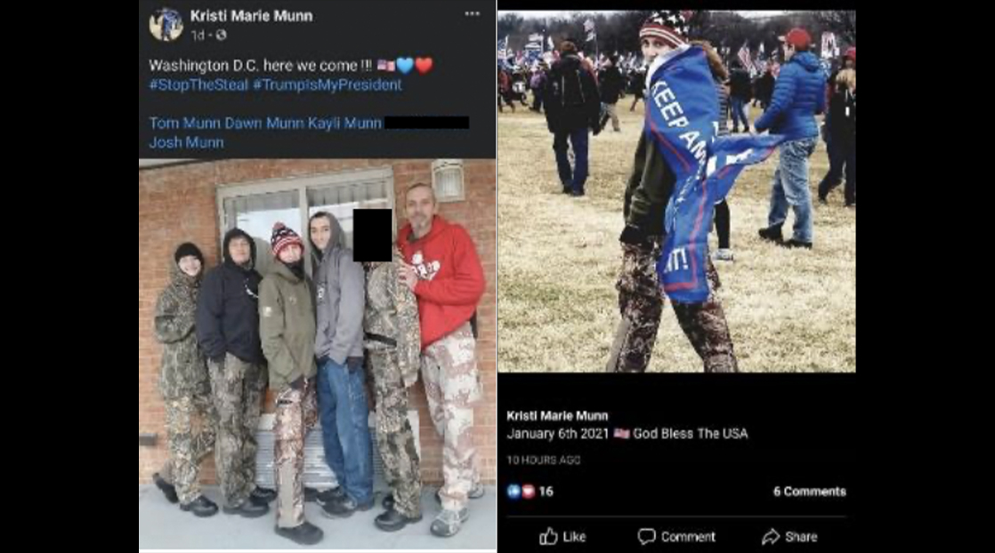 Screenshots from Kristi Munn's Facebook | FBI Screenshots from Kristi Munn's Facebook | FBI
