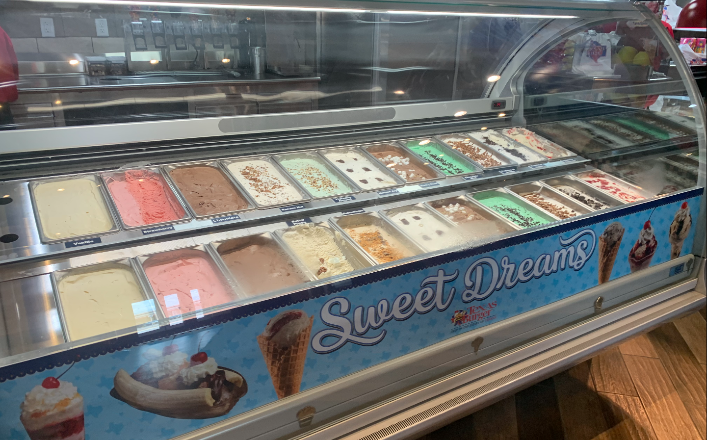Ice Cream Bar Inside of Texas Burger in San Angelo