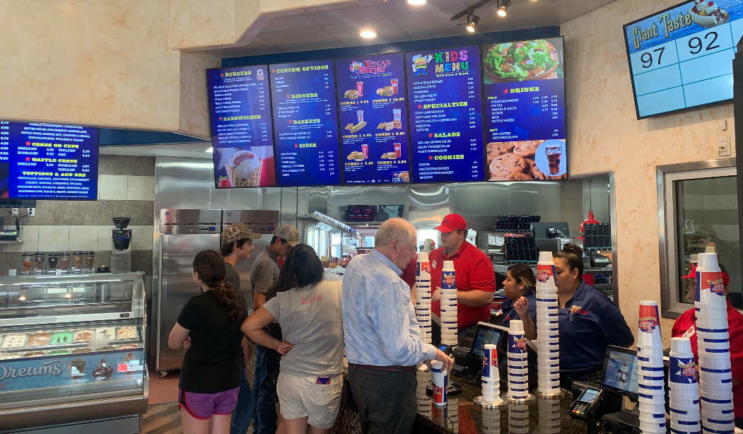 The Inside of Texas Burger in San Angelo