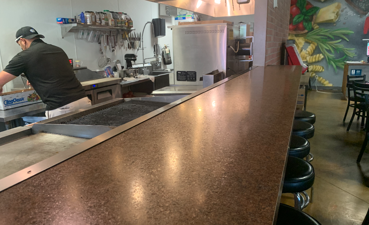 Mamma Changs' Bar Seating Overlooking the Kitchen