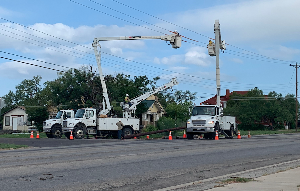 Morning After Telephone Pole Crash on N. Chadbourne