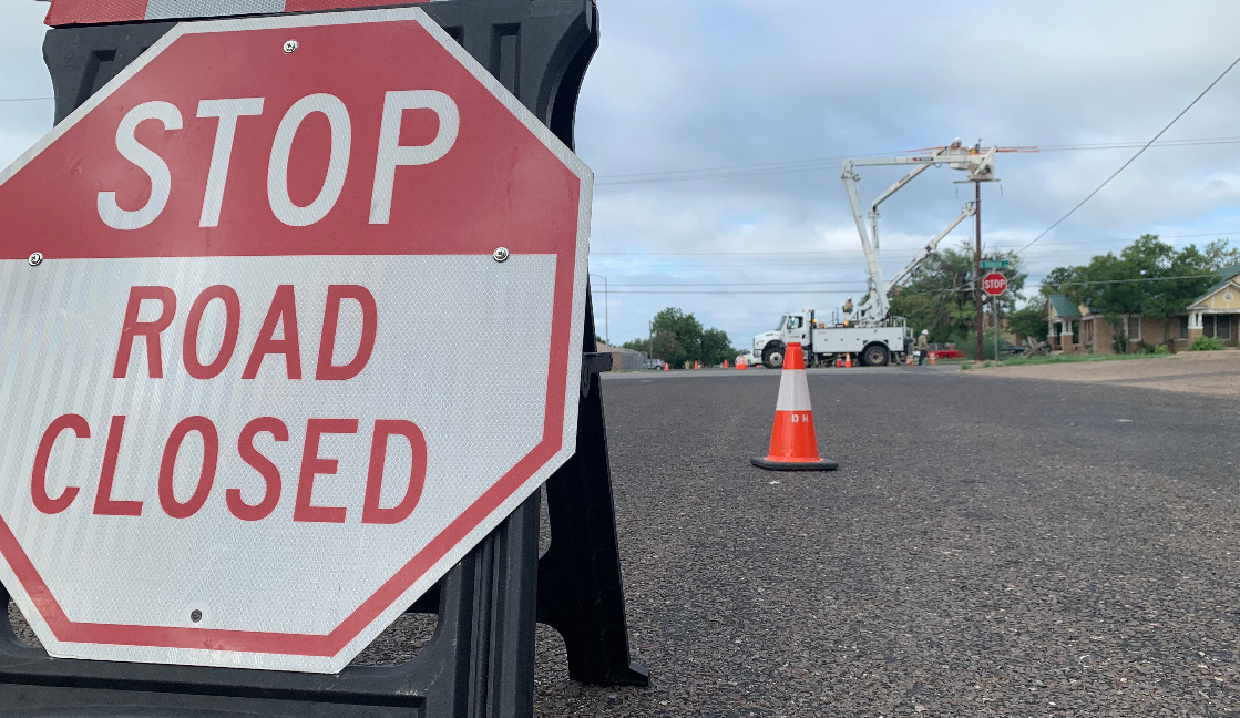 Morning After Telephone Pole Crash on N. Chadbourne