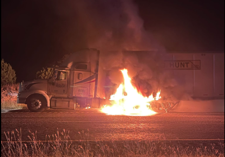 18-Wheeler Catches Fire in Sutton County