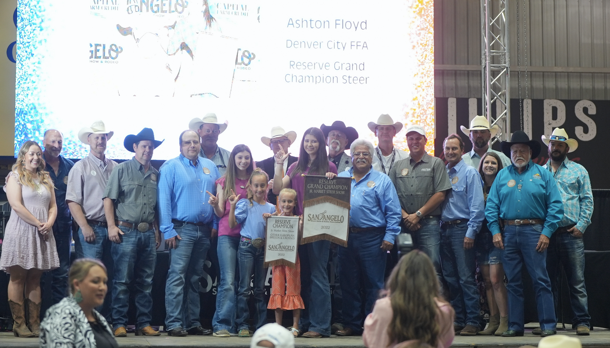Ashton Floyd, Denver City FFA, Reserve Grand Champion Steer Along with Group of Buyers Ashton Floyd, Denver City FFA, Reserve Grand Champion Steer Along with Group of Buyers