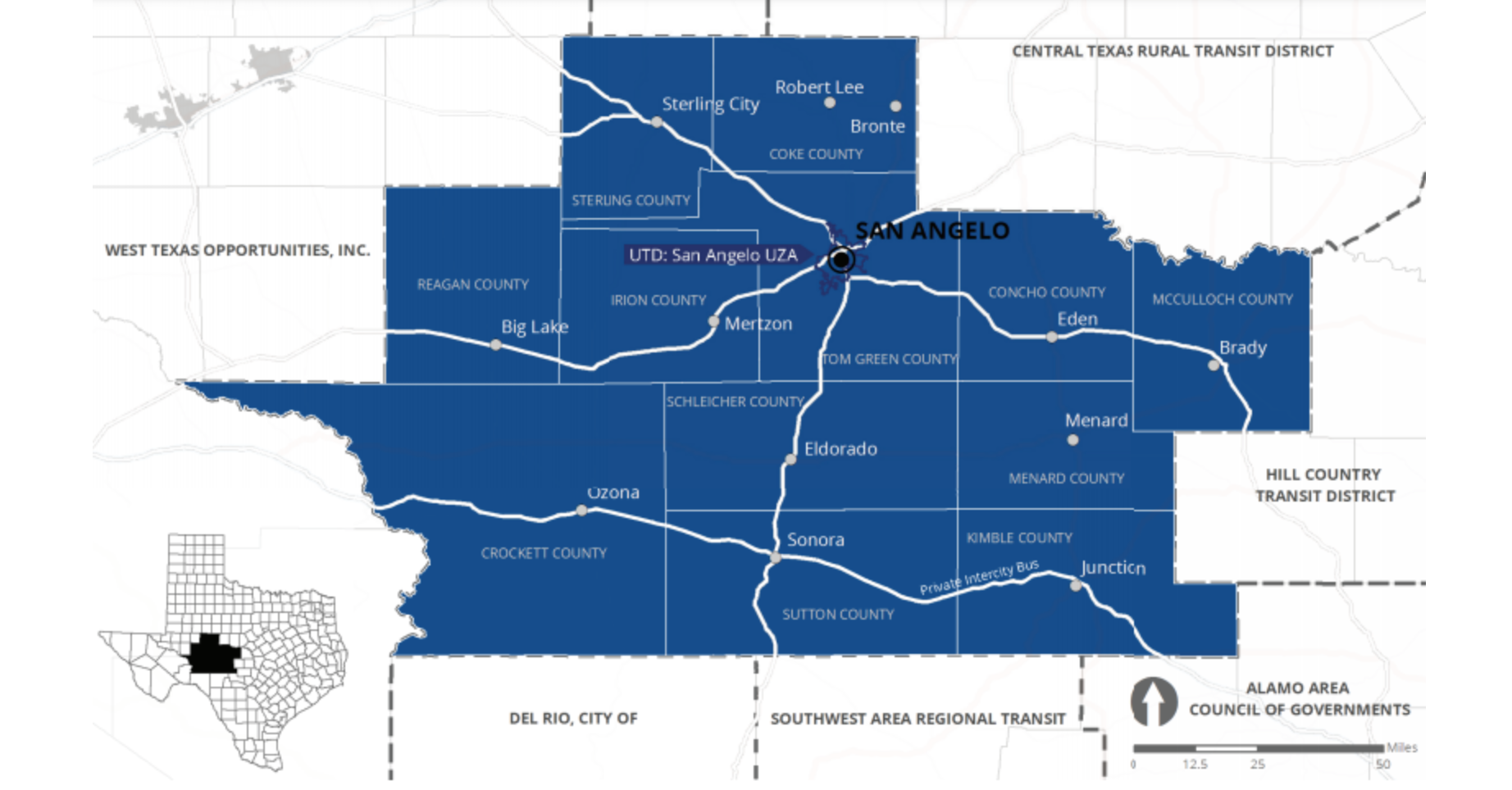 Concho Valley Transit District Map (Contributed/CVTD) Concho Valley Transit District Map (Contributed/CVTD)