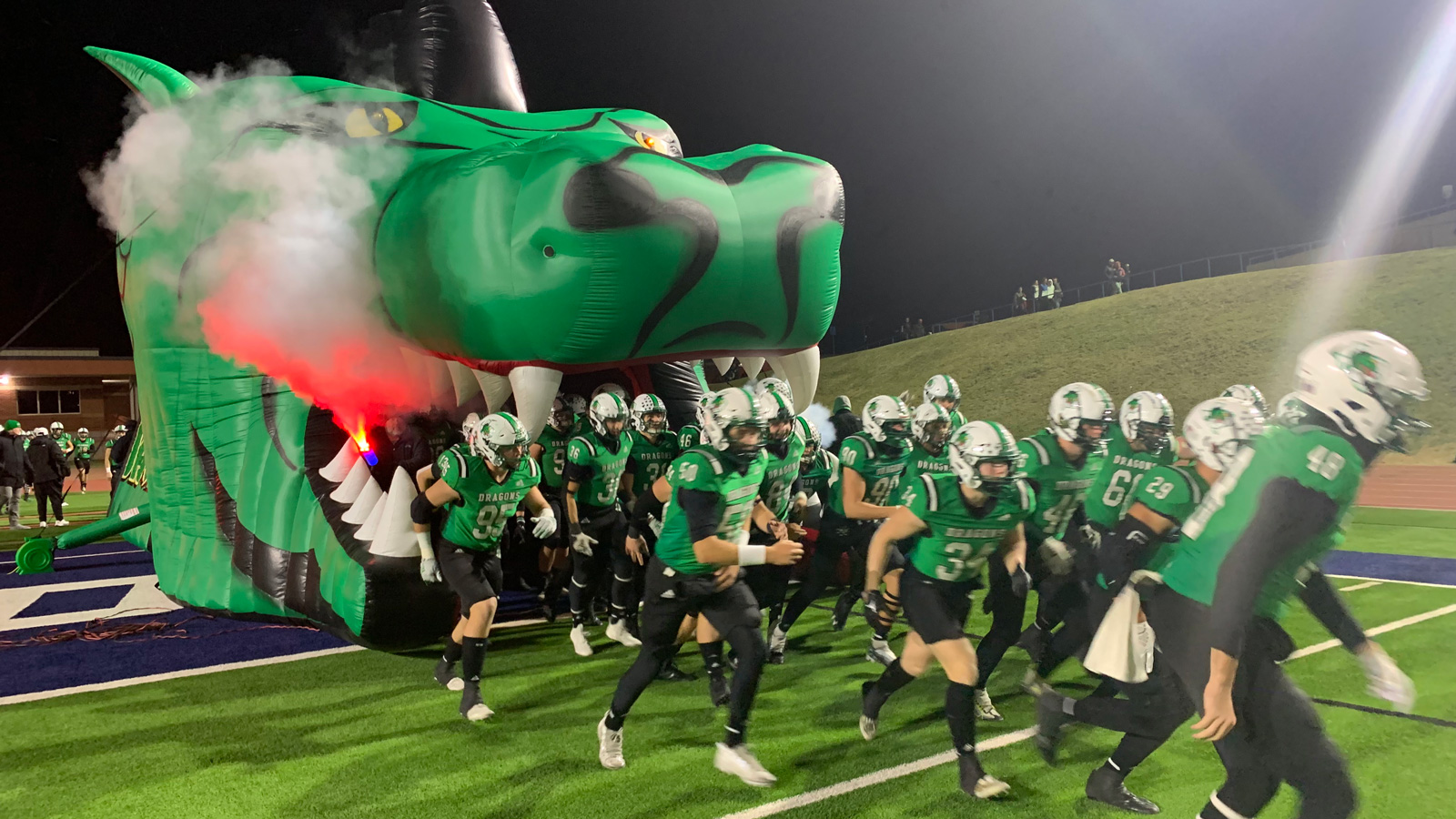 Southlake Carroll enters the field to face Frenship during the 2nd round of Texas High School Playoffs for 2022.