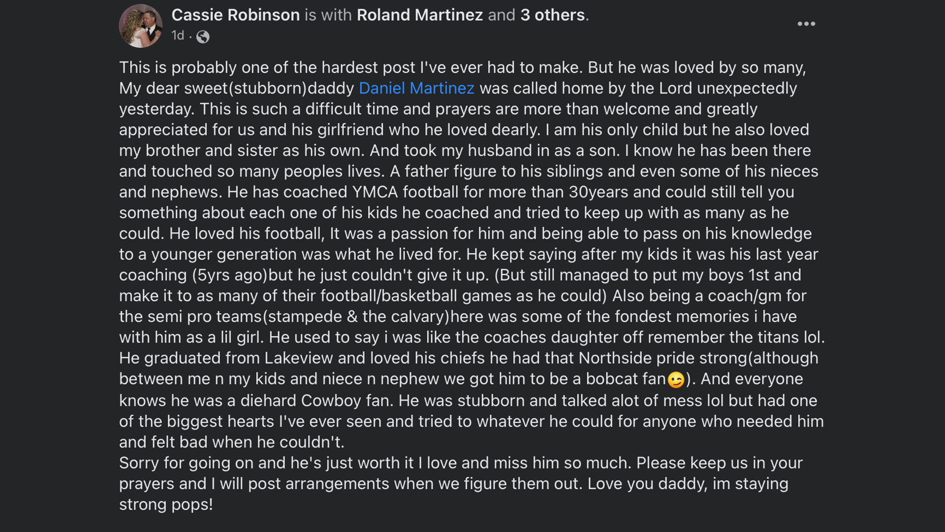 Post on Daniel Martinez Post on Daniel Martinez
