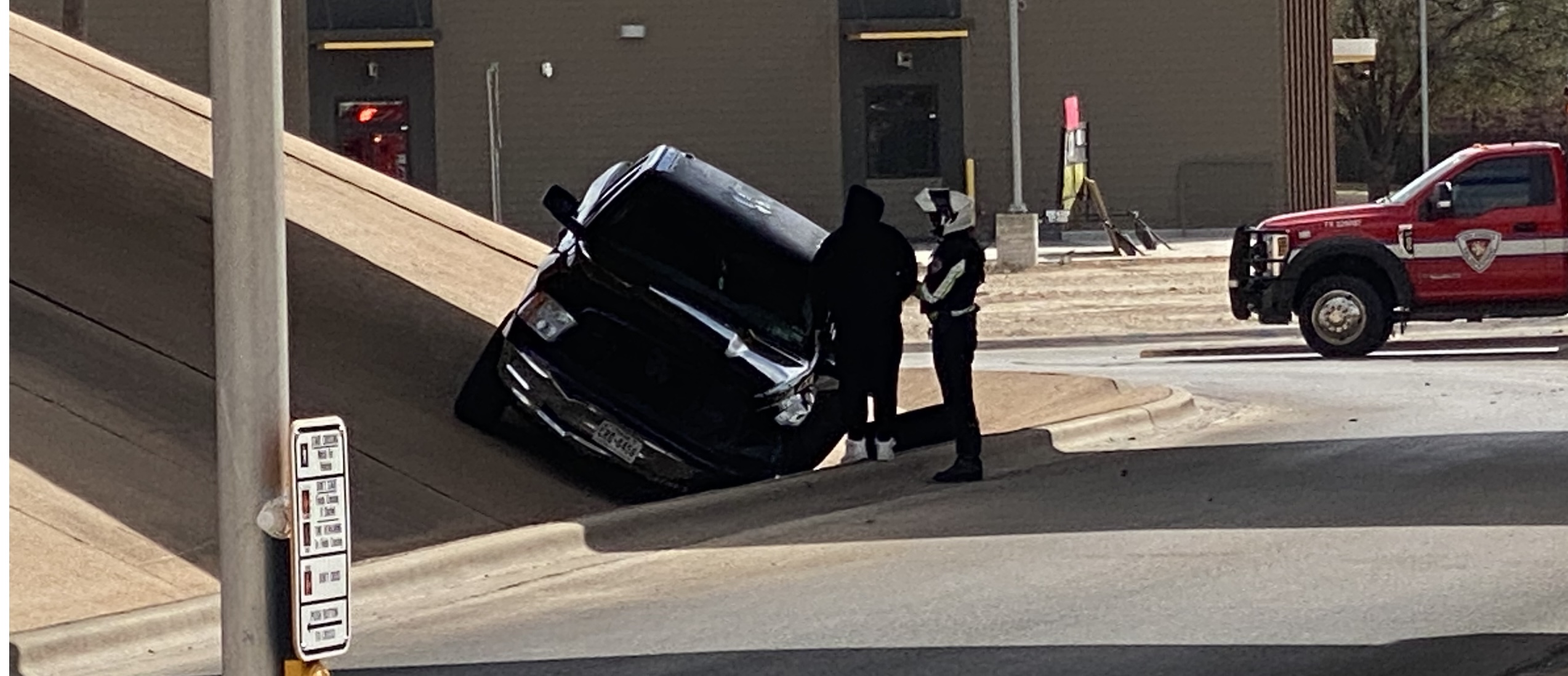 Dodge Pickup in Crash on Southwest at Loop 306 Frontage Rd. (LIVE! Photo/James Bouligny) Dodge Pickup in Crash on Southwest at Loop 306 Frontage Rd. (LIVE! Photo/James Bouligny)