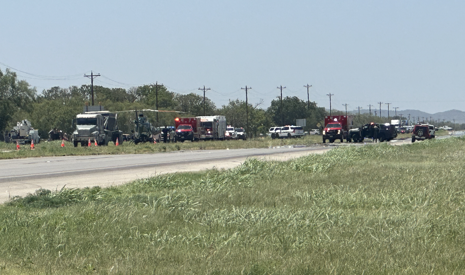 Crash at US 87 and Glass Road on July 17, 2023