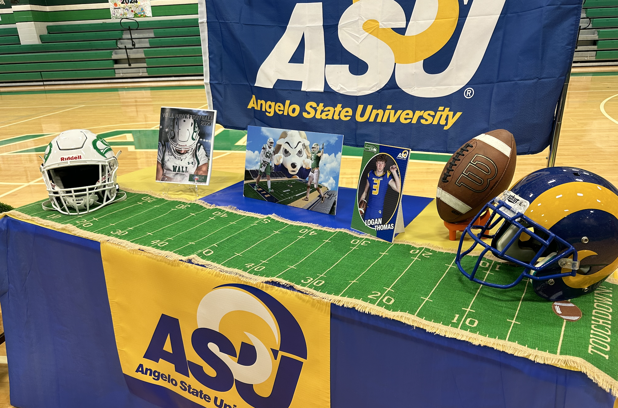 Wall Hawks Logan Thomas signs to play football at Angelo State Wall Hawks Logan Thomas signs to play football at Angelo State
