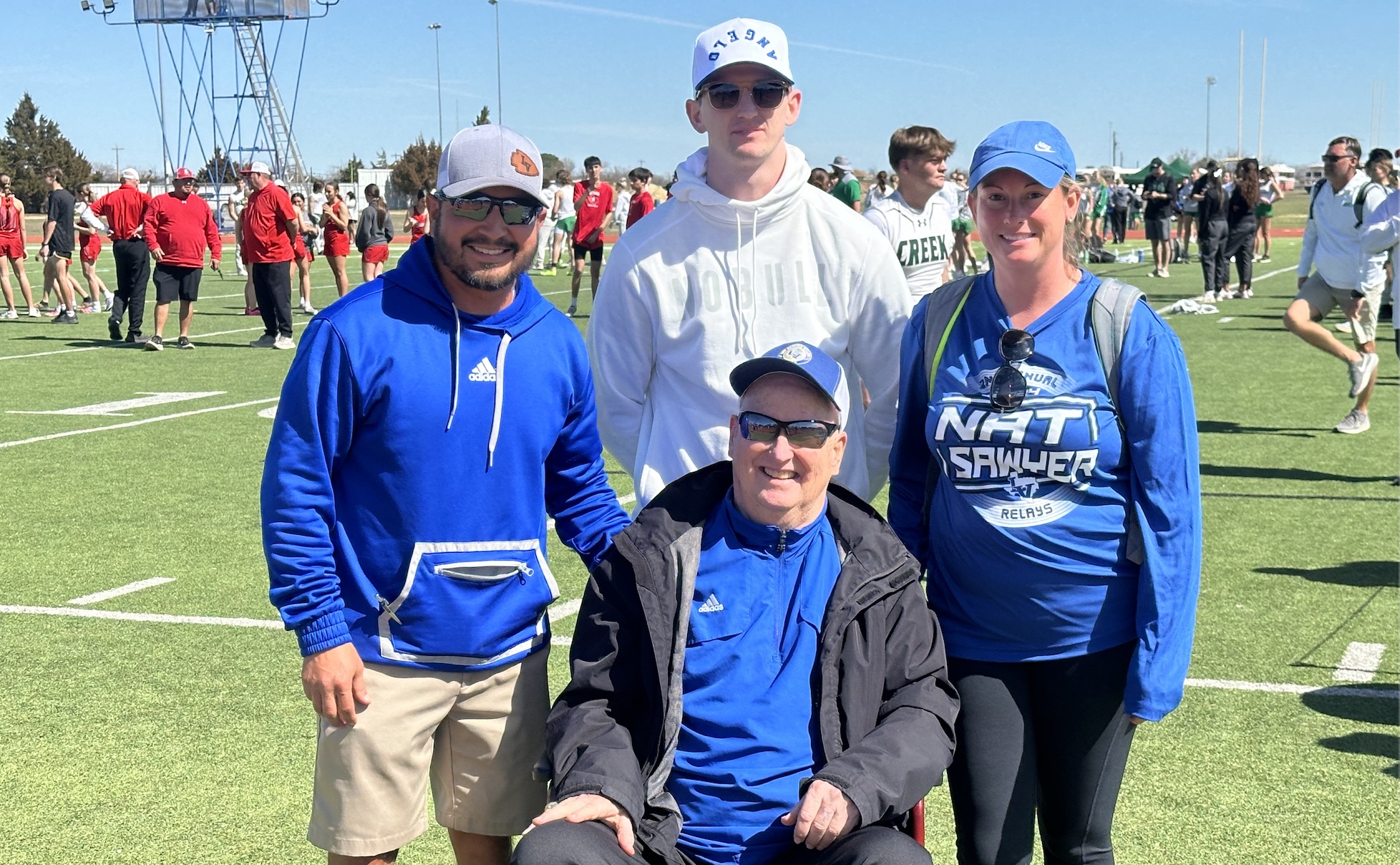 Legendary Lake View Track Coach Nat Sawyer (Middle) with the current Lake View Track Coaches