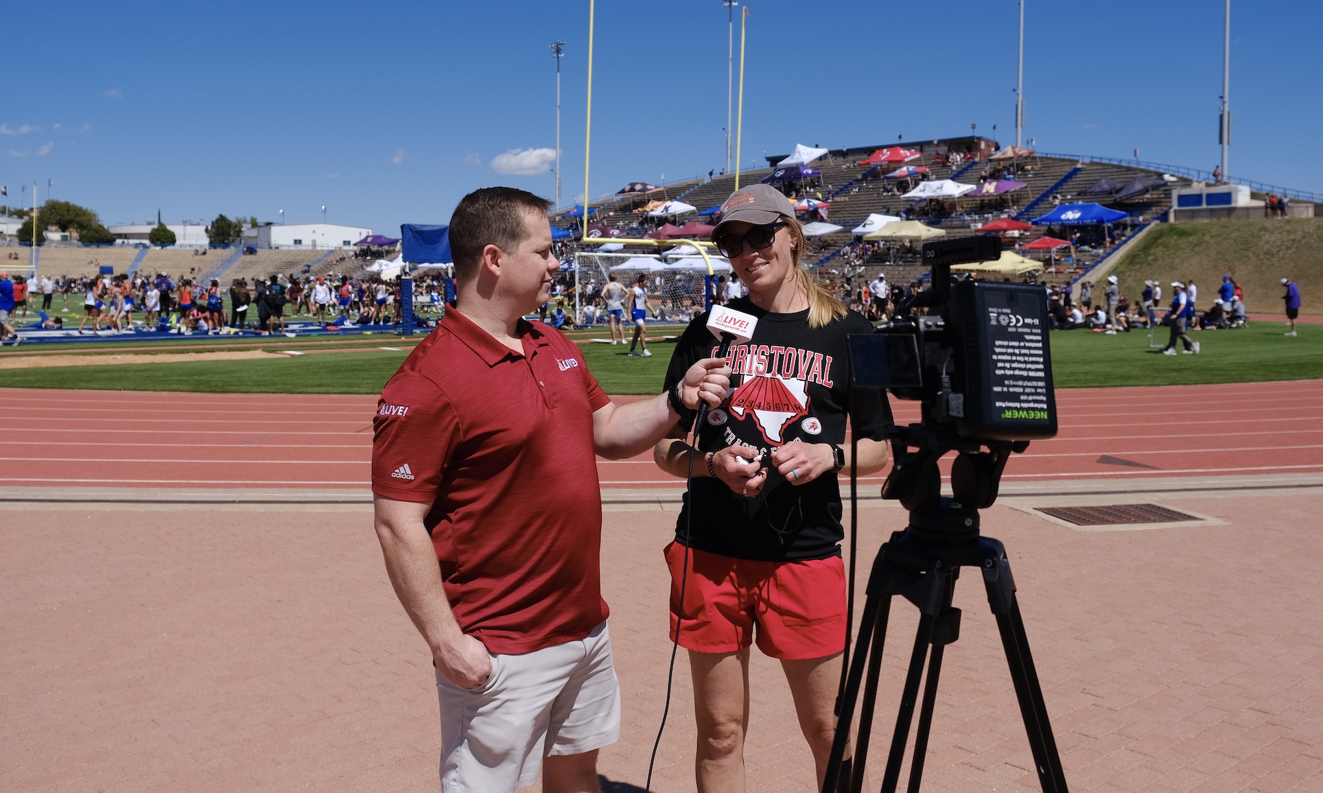 COVER1's Ryan Chadwick and Christoval Lady Cougars Head Coach Becca Crane COVER1's Ryan Chadwick and Christoval Lady Cougars Head Coach Becca Crane