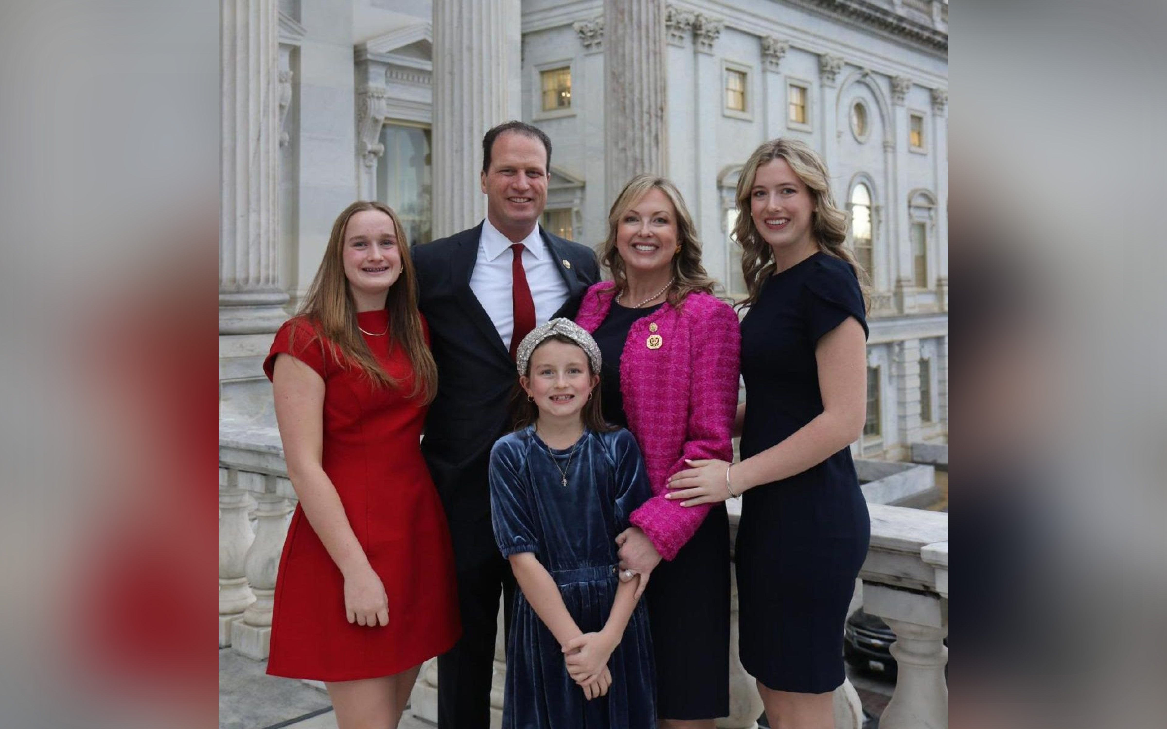 Rep. Pfluger pictured in Washington today with his wife, Camille, and their three daughters. Rep. Pfluger pictured in Washington today with his wife, Camille, and their three daughters.