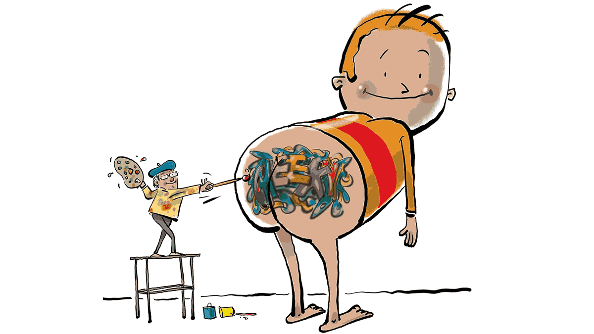 An illustration in "I Need a New Butt!" by Dawn McMillan An illustration in "I Need a New Butt!" by Dawn McMillan