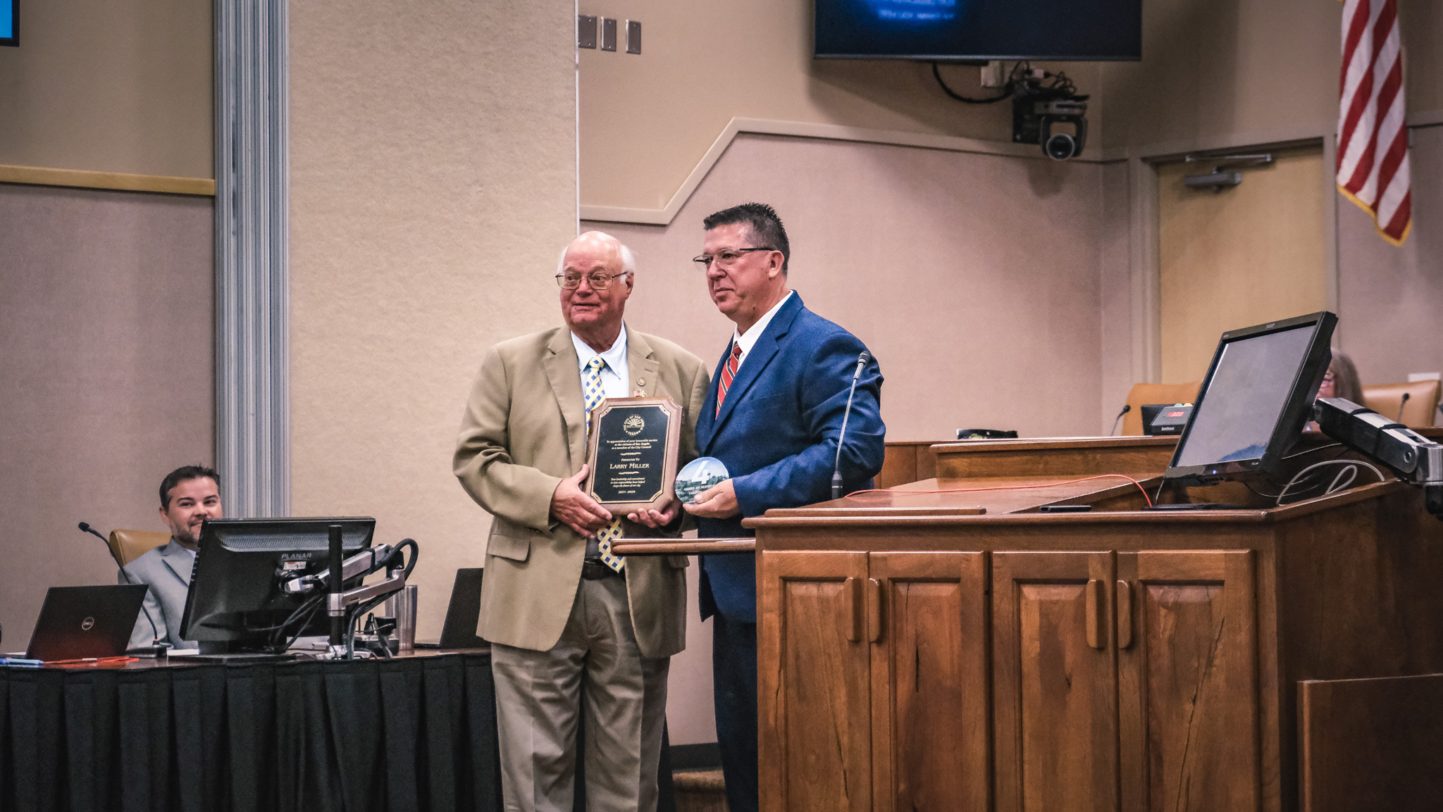 Larry Miller (District 6) recognized for his efforts during city council. Larry Miller (District 6) recognized for his efforts during city council.