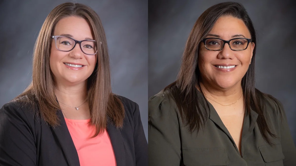 (Left to Right) Ashley Bishop - Principal of Lamar Elementary School, Claudia Becerra - Director of School Safety and Student Services. (Left to Right) Ashley Bishop - Principal of Lamar Elementary School, Claudia Becerra - Director of School Safety and Student Services.