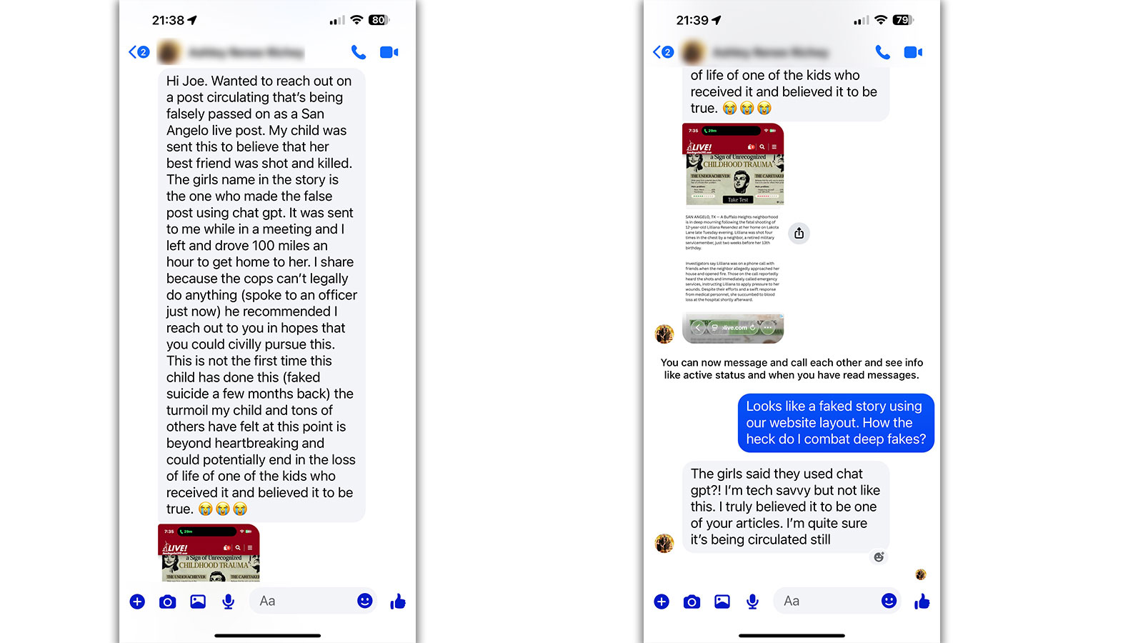 San Angelo LIVE! Targeted by Deep Fake News Article San Angelo LIVE! Targeted by Deep Fake News Article