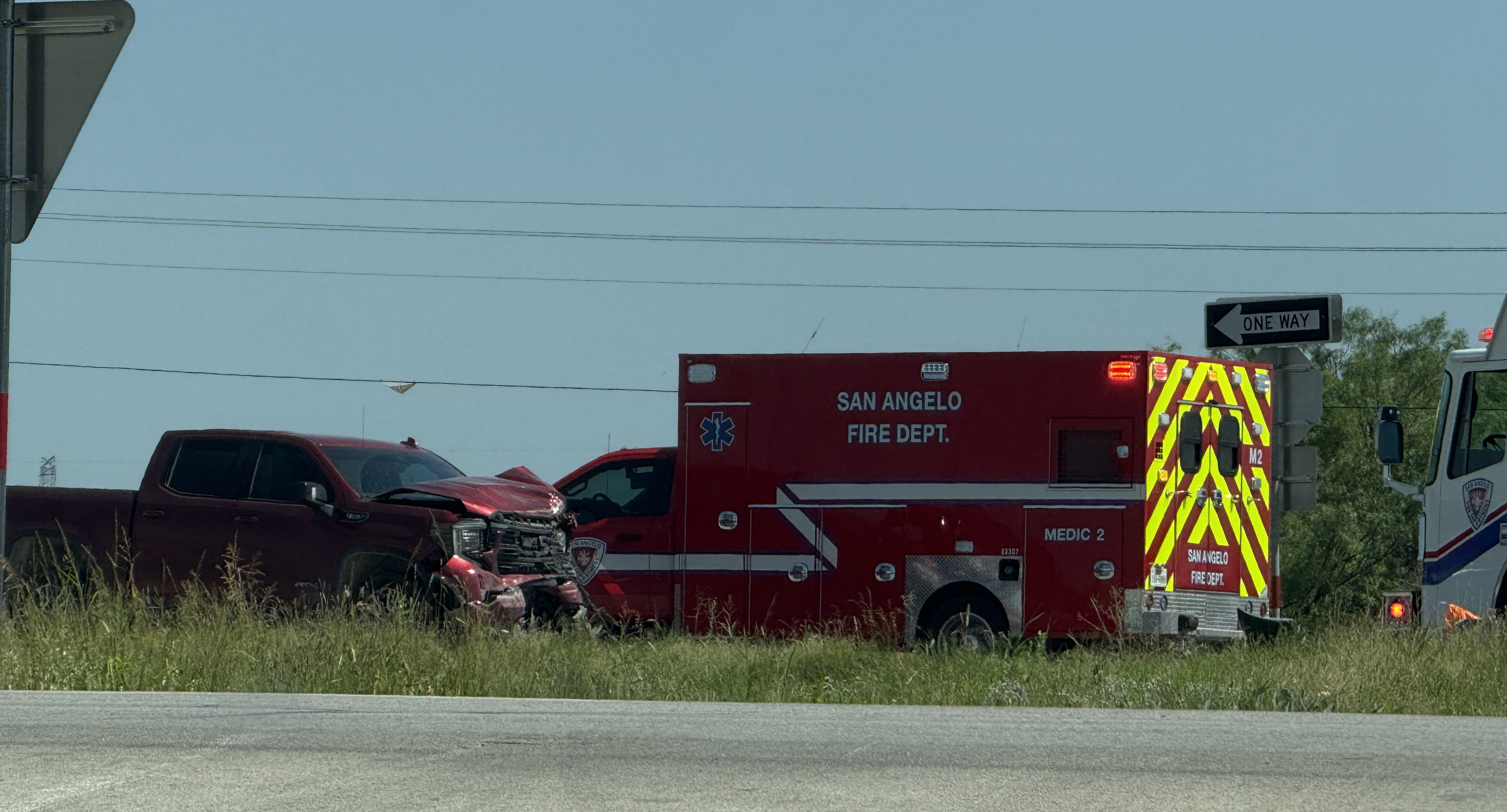 A two-vehicle crash on U.S. Highway 87 just north of San Angelo on Friday sent one person to the hospital. A two-vehicle crash on U.S. Highway 87 just north of San Angelo on Friday sent one person to the hospital.