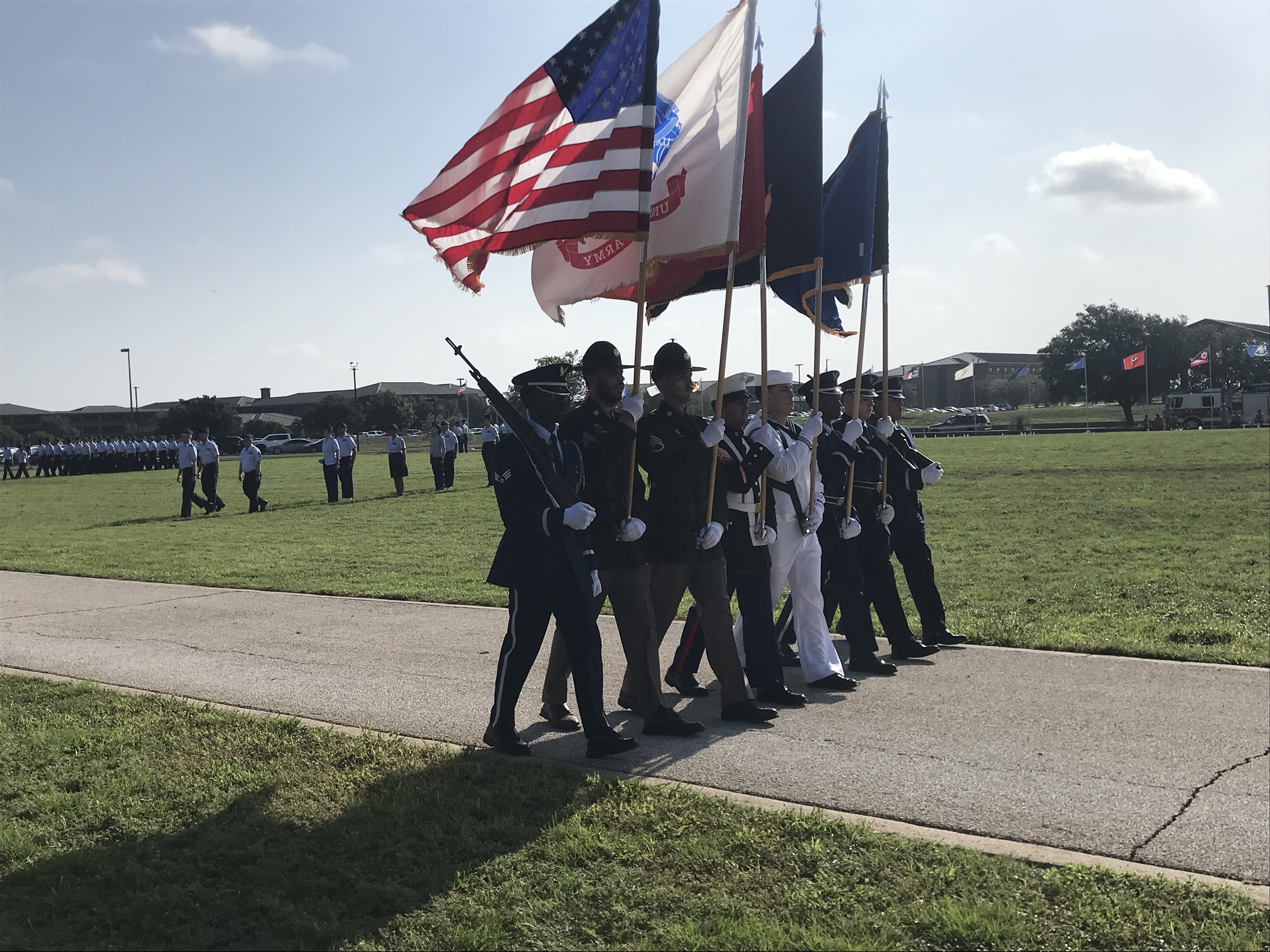 Col. Matthew A. “NIMo” Norton took command of the 17th Training Wing at Goodfellow Air Force Base on Thursday, succeeding Col. Angelina McGuinness during a formal change of command ceremony at the Parade Field. Col. Matthew A. “NIMo” Norton took command of the 17th Training Wing at Goodfellow Air Force Base on Thursday, succeeding Col. Angelina McGuinness during a formal change of command ceremony at the Parade Field.
