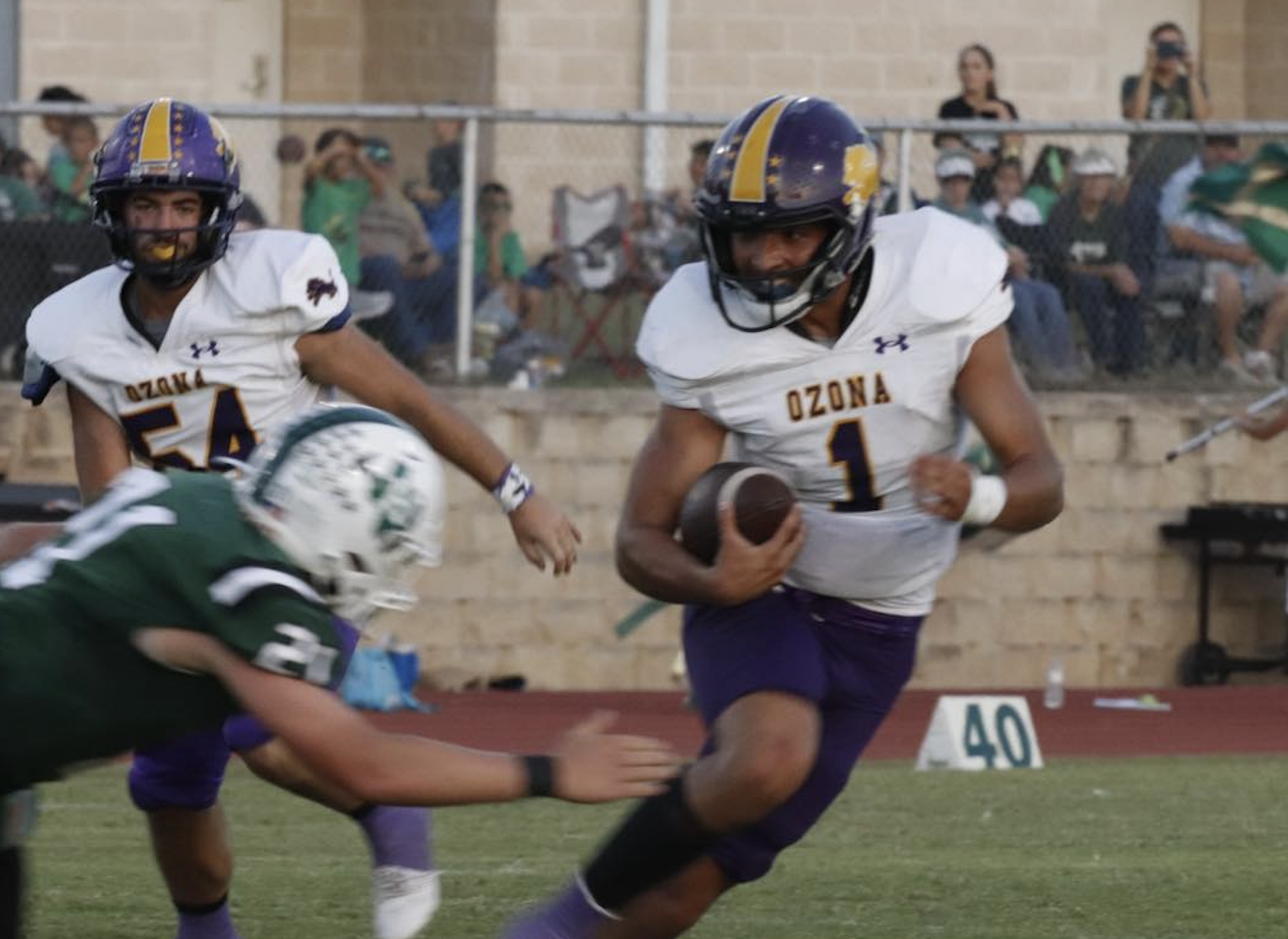 Ozona running back Christian Villarreal evades a tackle during the 2024 season. Ozona running back Christian Villarreal evades a tackle during the 2024 season.