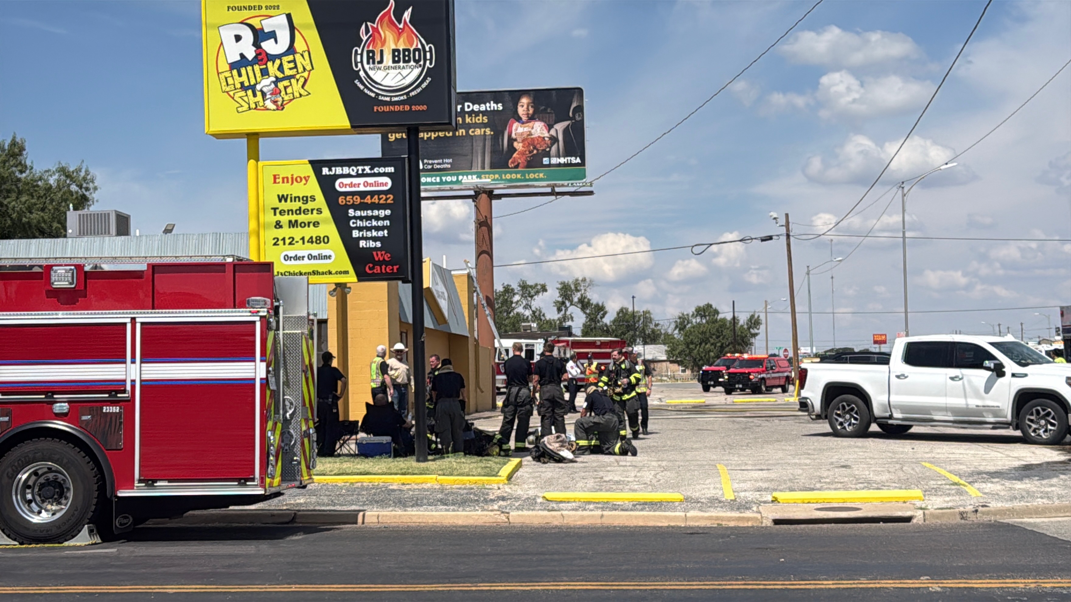 RJ BBQ’s building caught fire Wednesday afternoon in San Angelo. RJ BBQ’s building caught fire Wednesday afternoon in San Angelo.