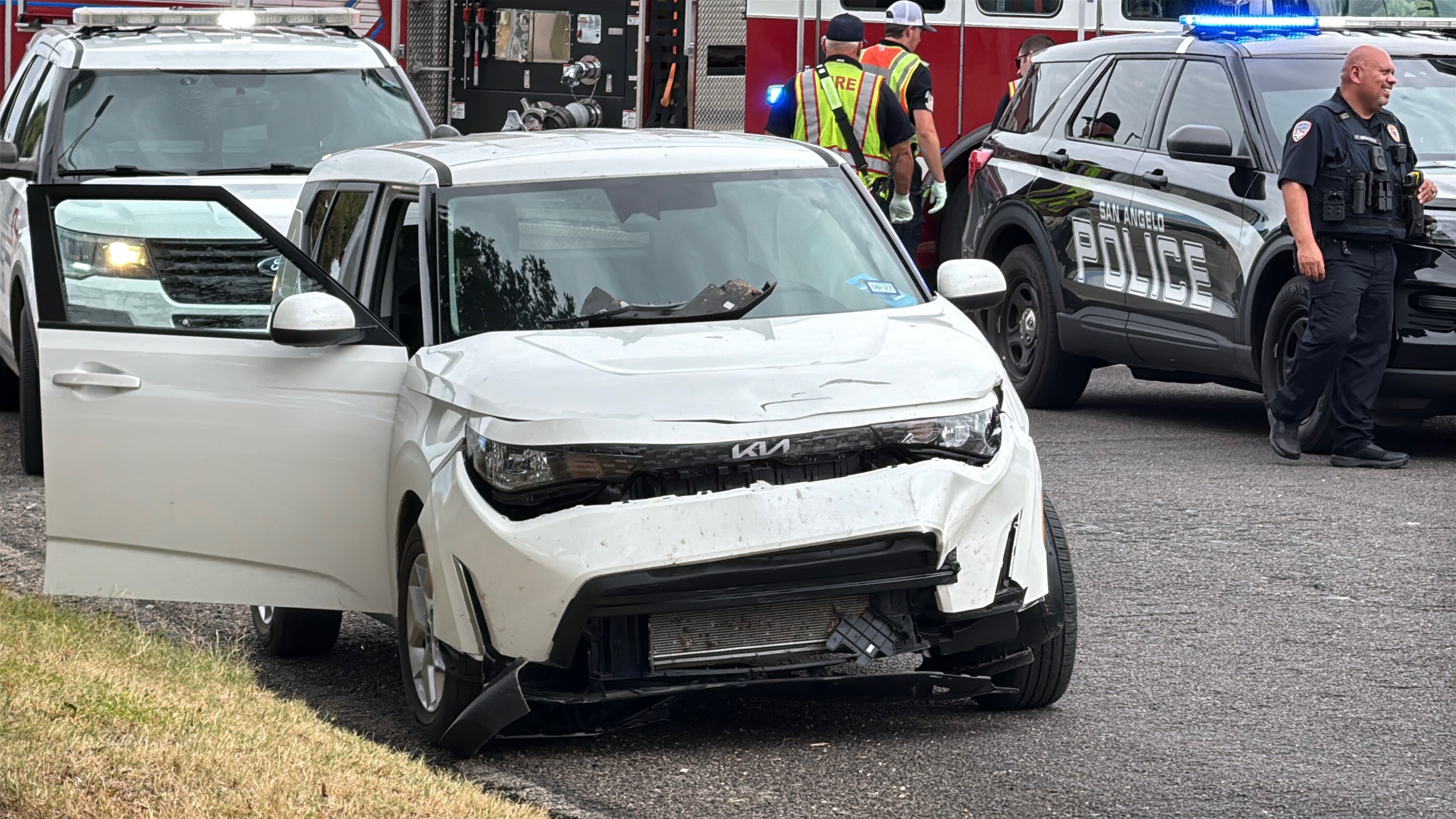 Three people, including a child, were transported to the hospital Wednesday after a crash in San Angelo. Three people, including a child, were transported to the hospital Wednesday after a crash in San Angelo.