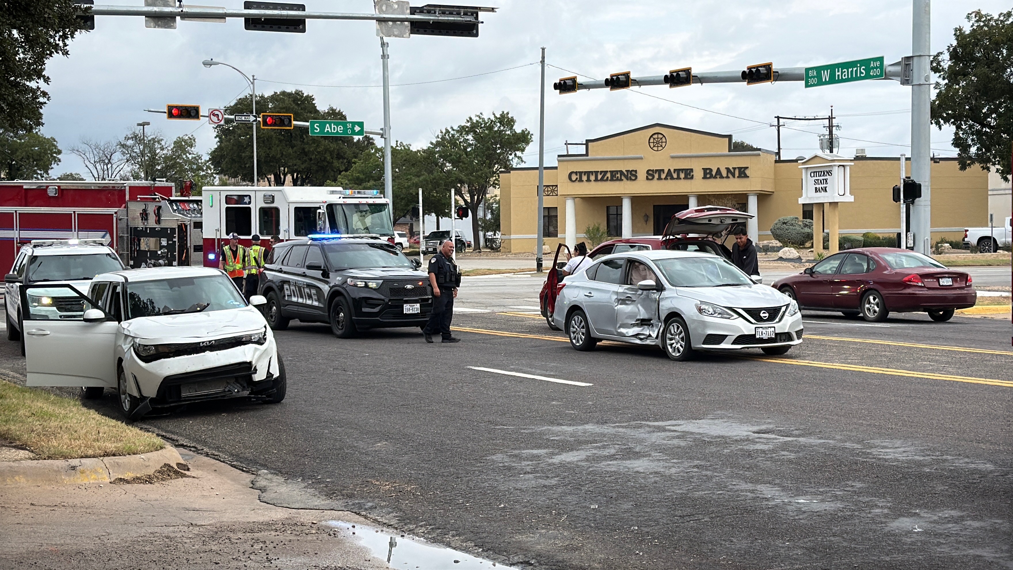 Three people, including a child, were transported to the hospital Wednesday after a crash in San Angelo. Three people, including a child, were transported to the hospital Wednesday after a crash in San Angelo.