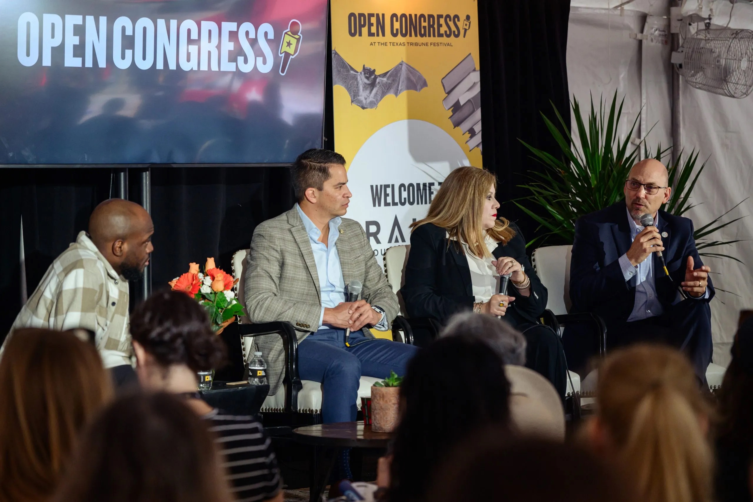 From left: Texas Tribune public education reporter Jaden Edison moderates a panel with Austin ISD Superintendent Matias Segura, Tomball ISD Superintendent Martha Salazar-Zamora, and San Angelo ISD Superintendent Christopher Moran during The Texas Tribune Festival in downtown Austin, on Saturday, Nov. 15, 2025. Manoo Sirivelu/The Texas Tribune