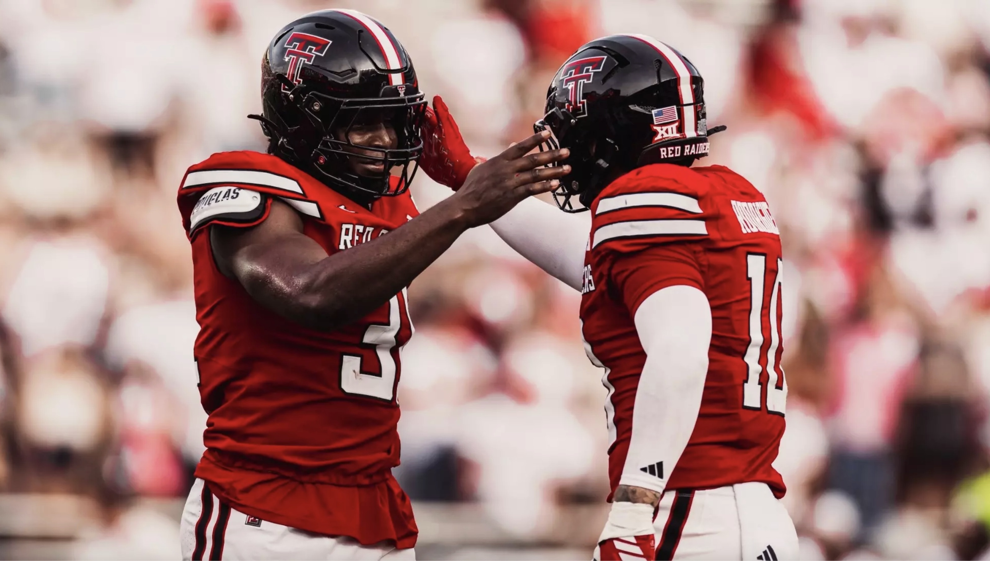 Texas Tech's David Bailey (left) and Jacob Rodriguez (right)