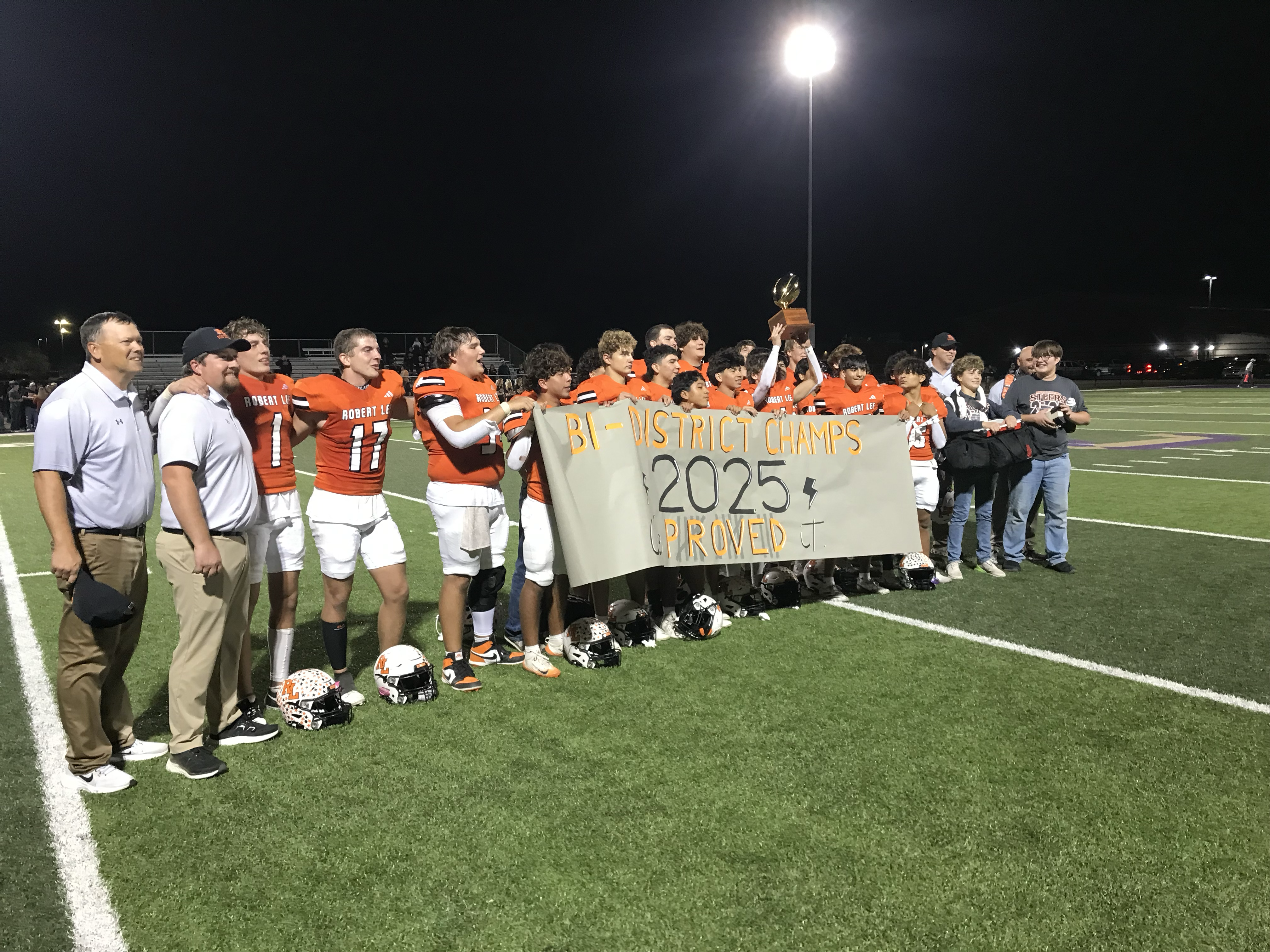 The Robert Lee Steers won their first playoff trophy since 2012 with a 60-14 victory over Ira on Friday, Nov. 14, 2025.