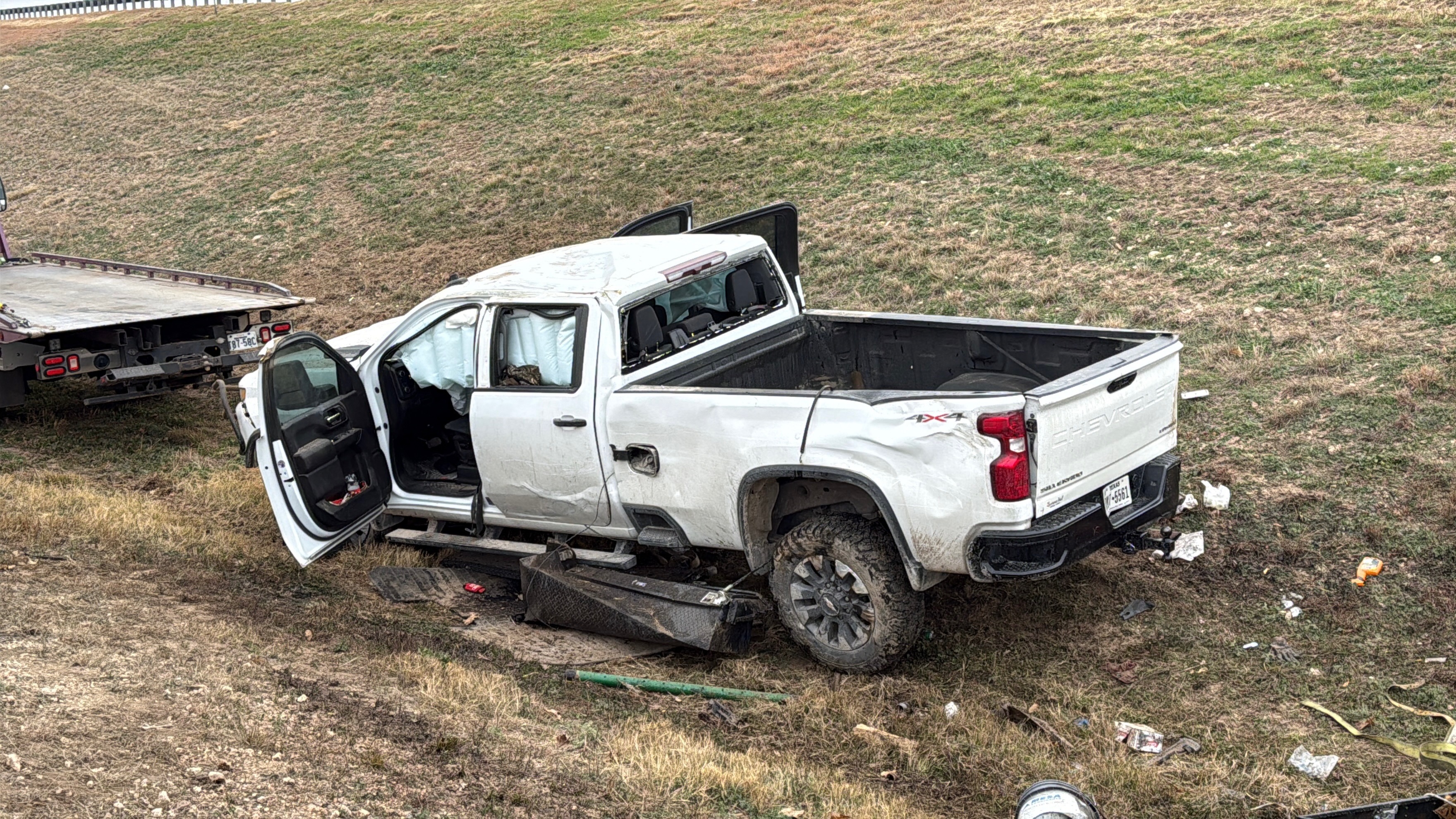 A single-vehicle rollover crash near the San Angelo city limits Monday morning shut down a highway entrance ramp.