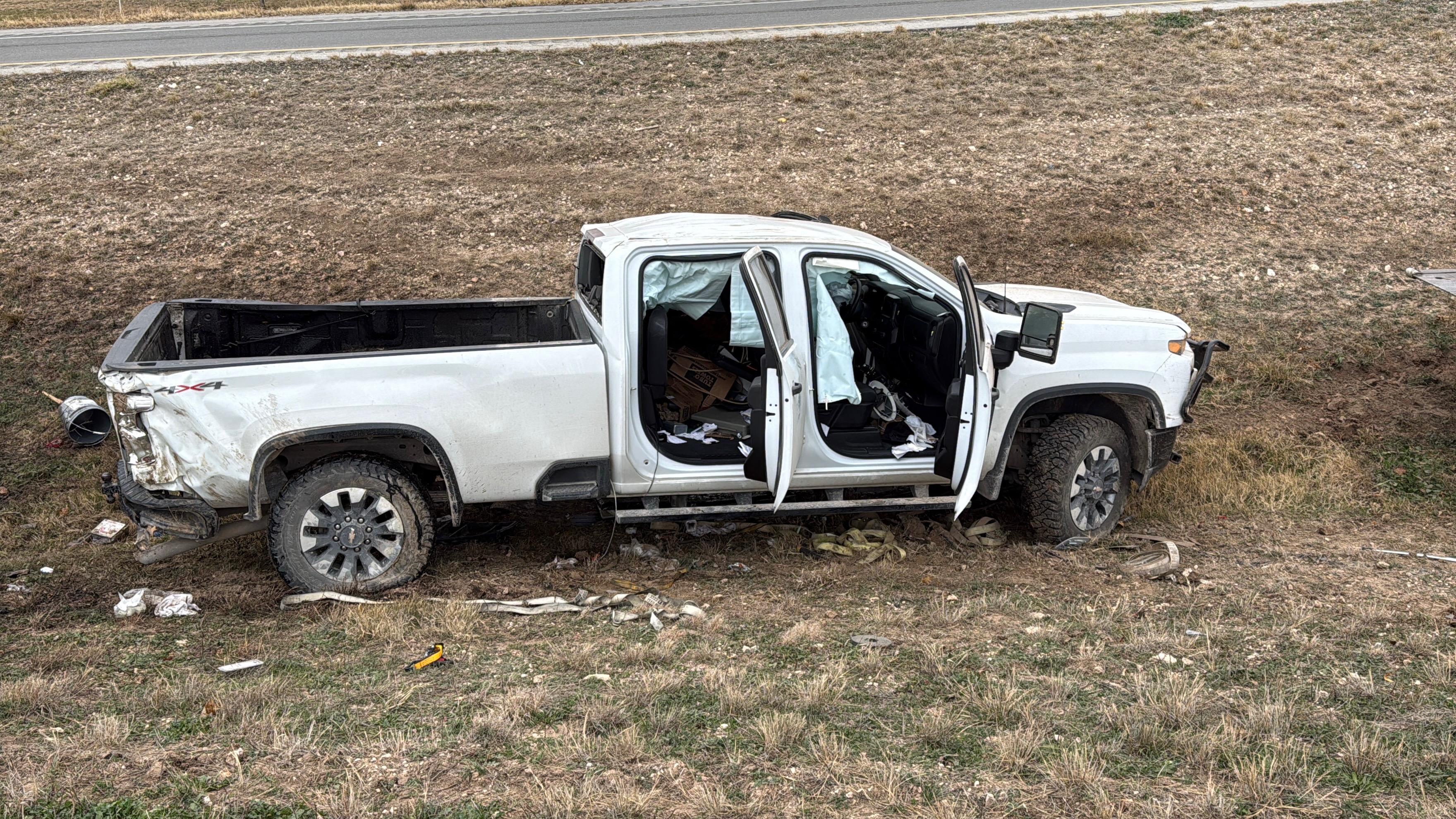 A single-vehicle rollover crash near the San Angelo city limits Monday morning shut down a highway entrance ramp.
