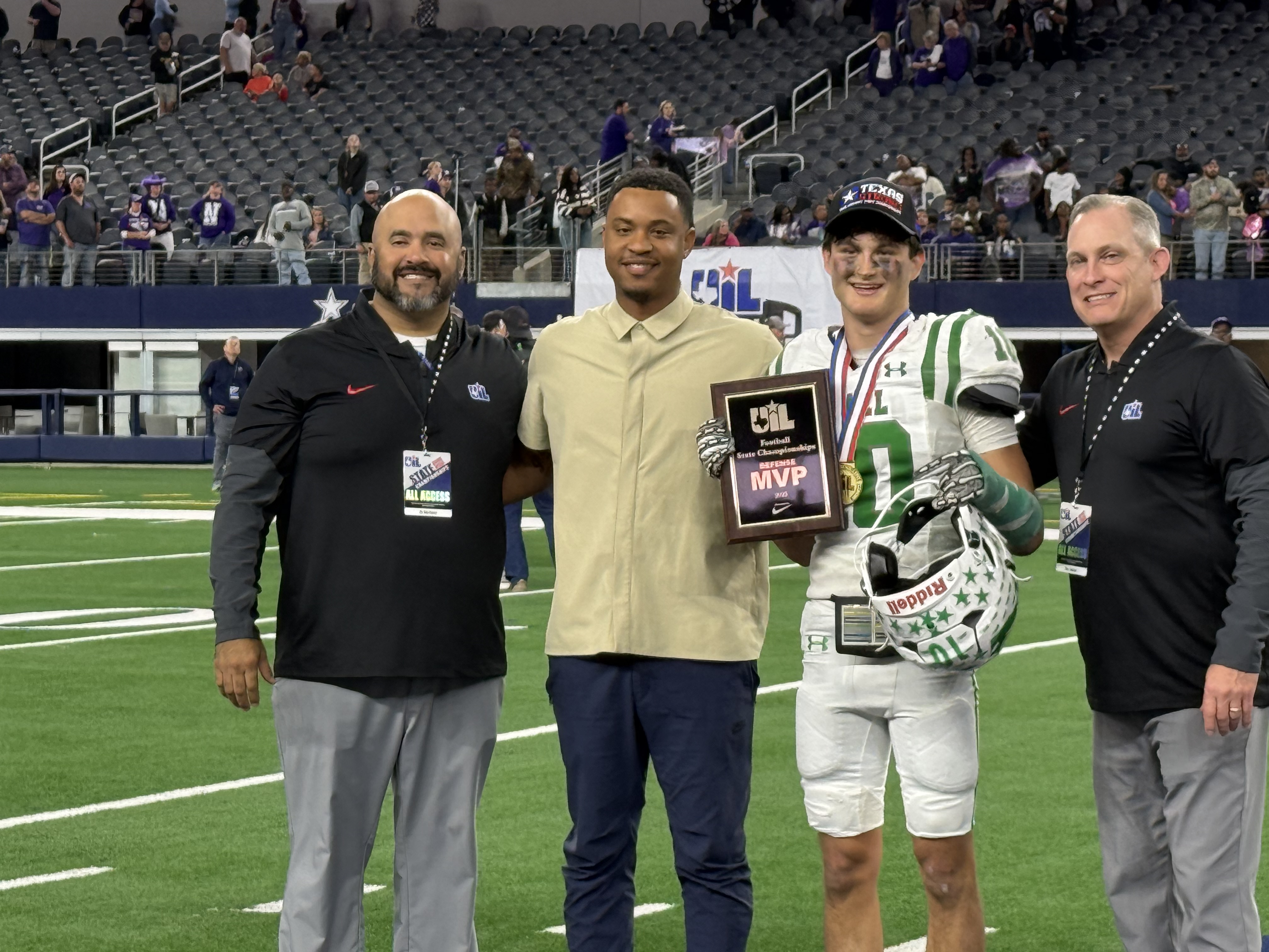 Wall's Gavin Sisson claimed Defensive MVP honors from the Class 3A Division II state final in the Hawks' 25-24 win over Newton on Thursday, Dec. 18, 2025.