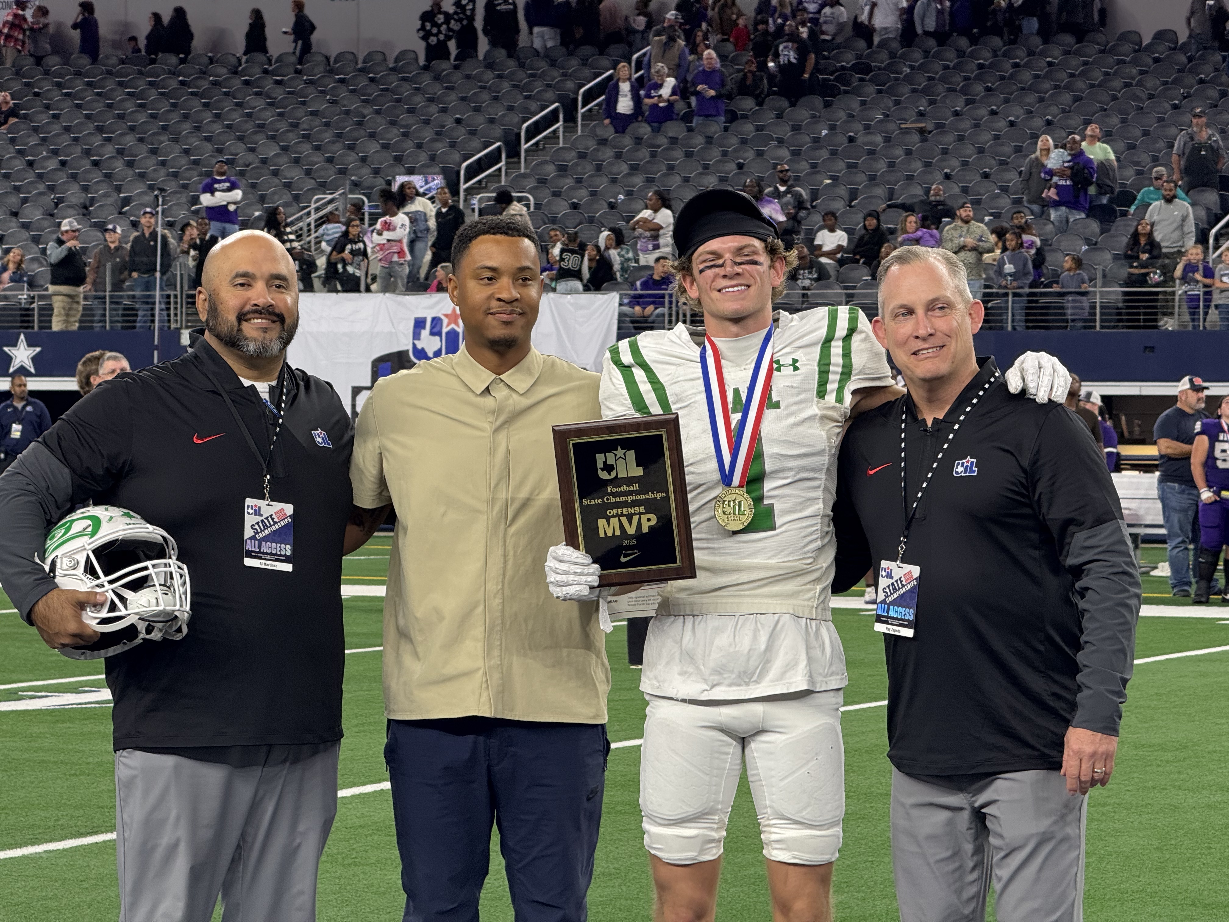 Wall's Reid Robertson claimed Offensive MVP honors in the Hawks' 25-24 win over Newton in the Class 3A Division II state title Thursday, Dec. 18, 2025.