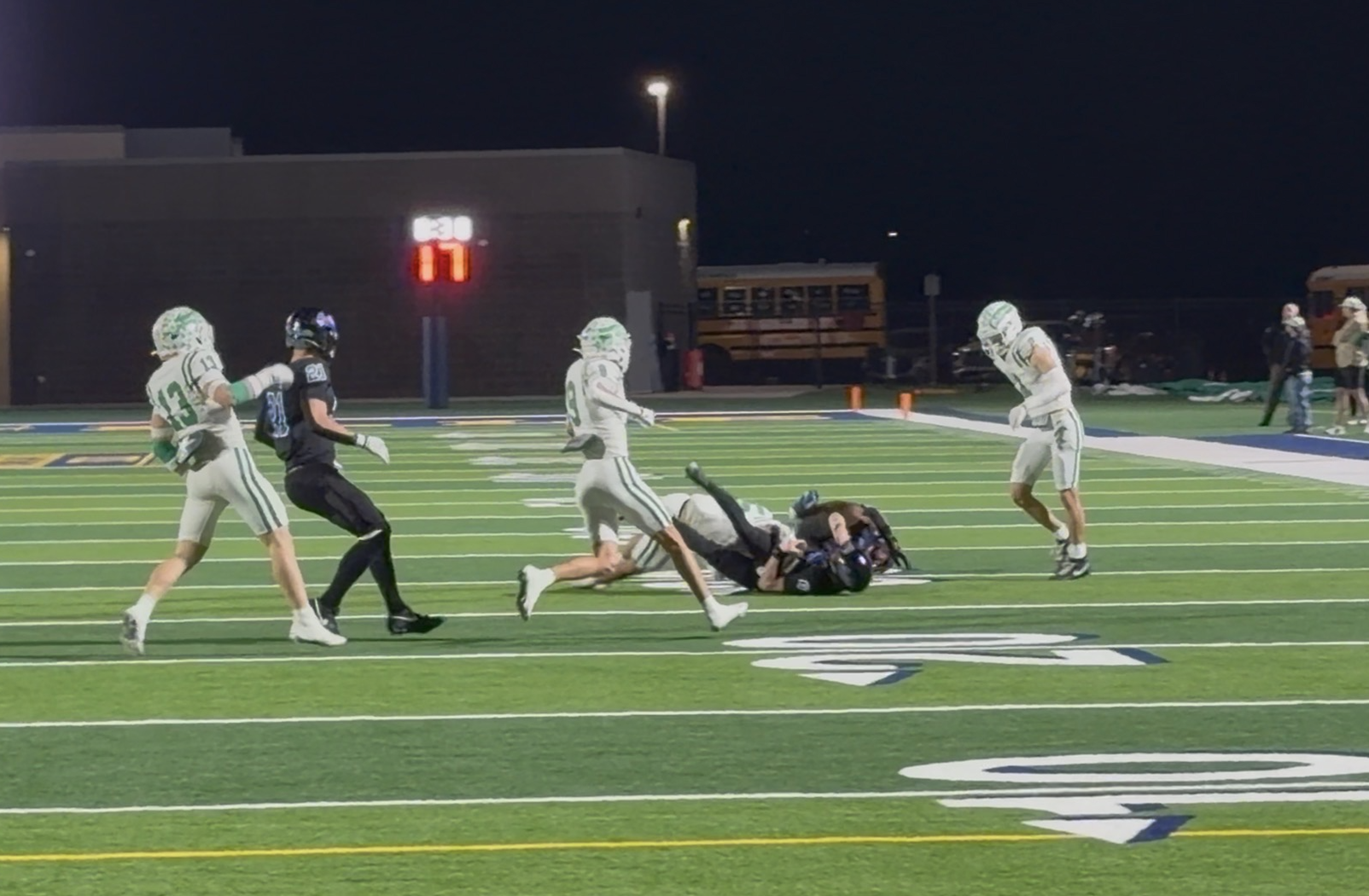 Wall Hawk's Slayton Hallmark brings down Gunter quarterback Knox Gage