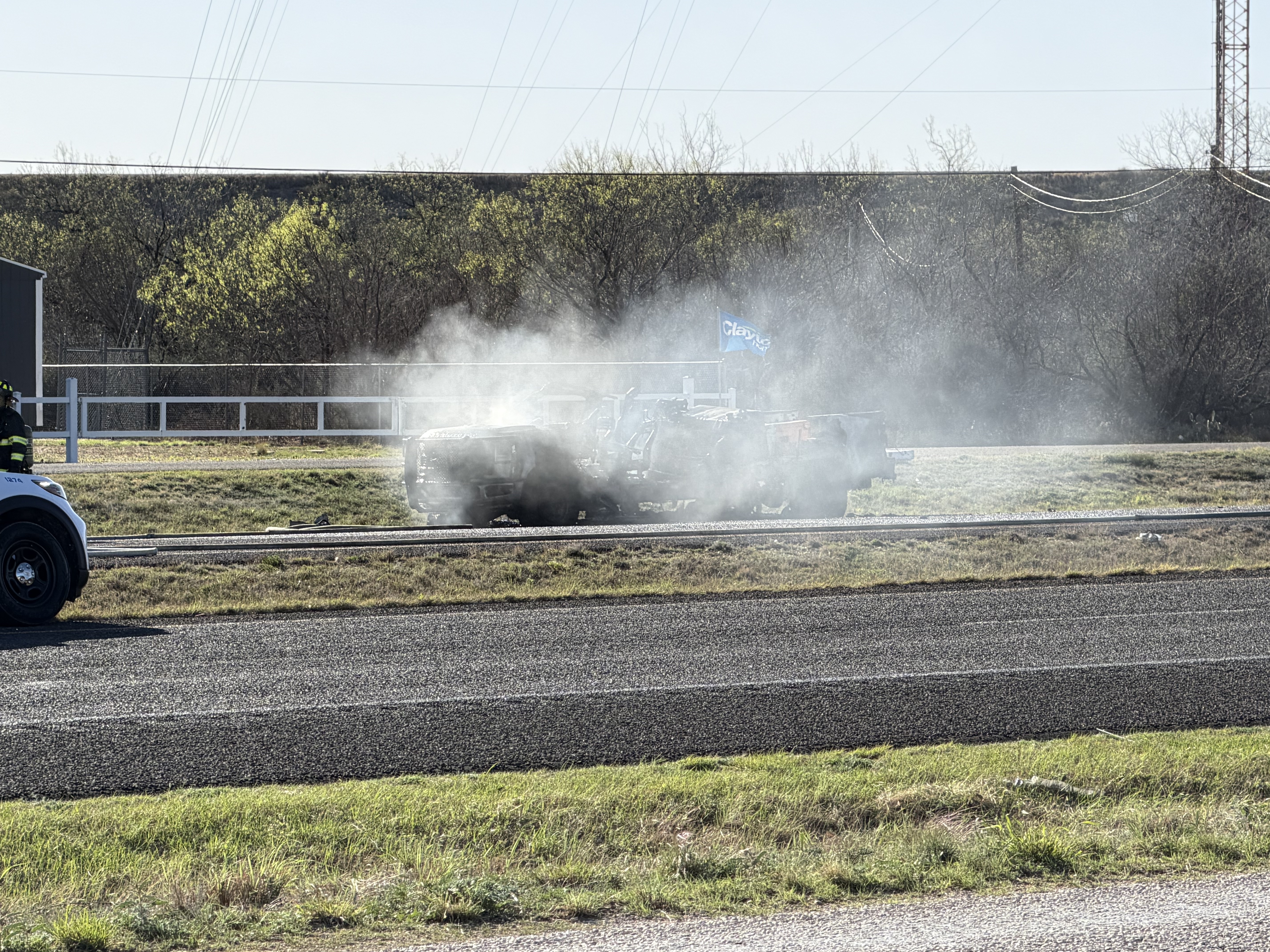 San Angelo vehicle fire on Friday, March 13, 2026.