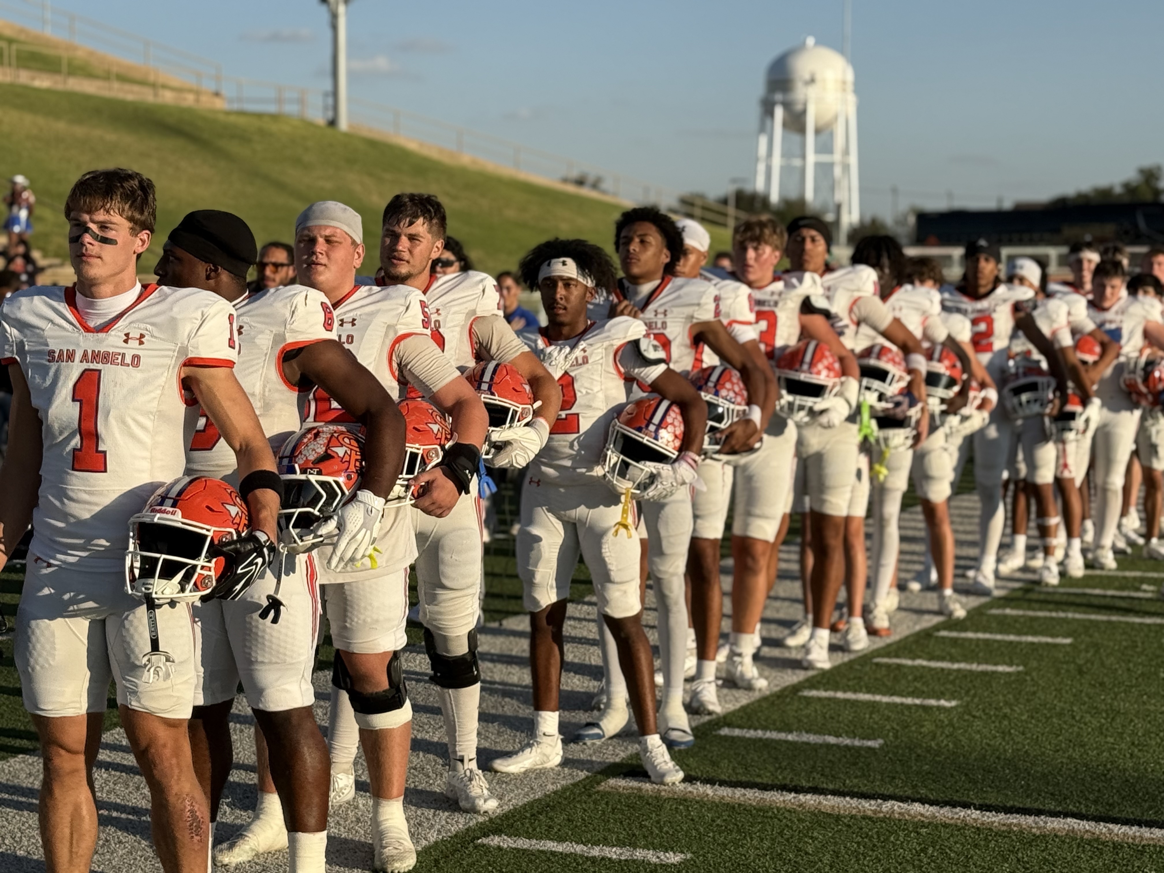 The San Angelo Central Bobcats before the match with El Paso Montwood in Andrews, Texas on Sept 18, 2026