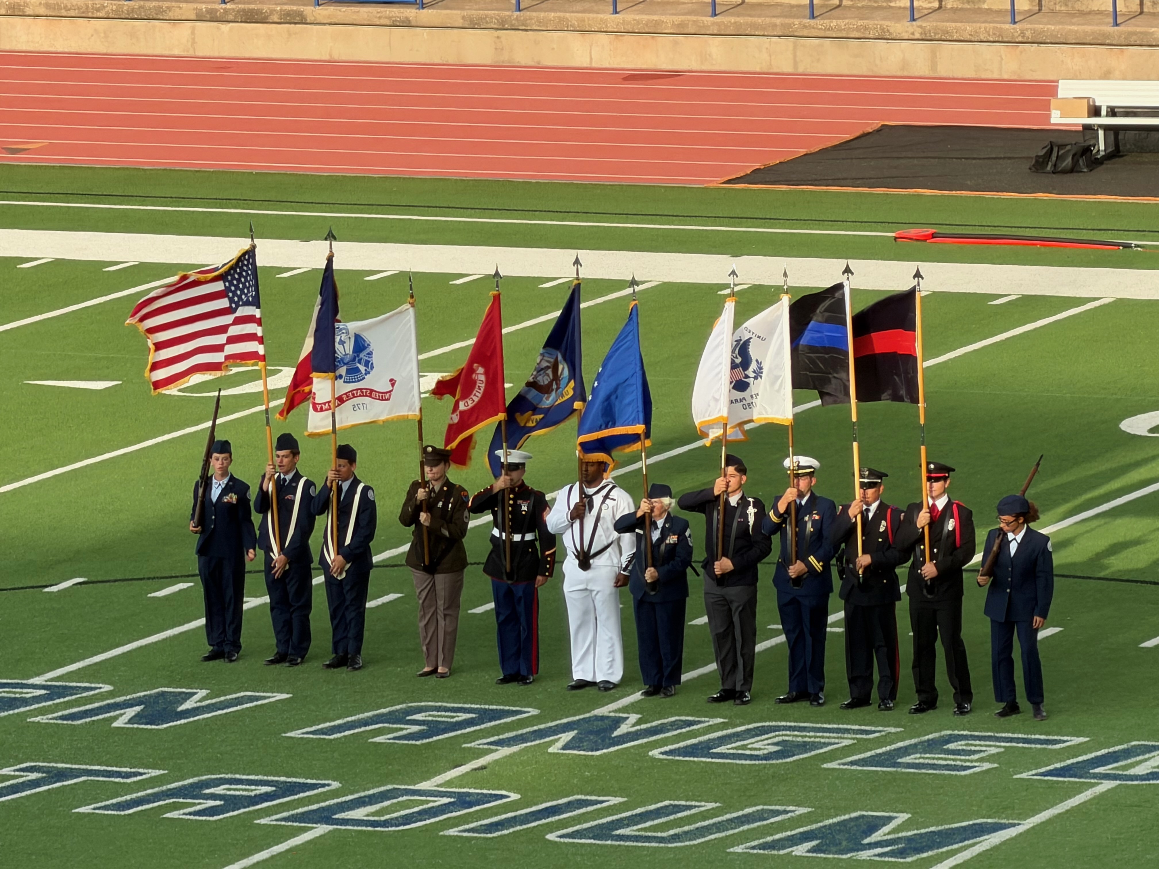US Armed Forces tribute at the San Angelo Central High School game on Sept. 11, 2026