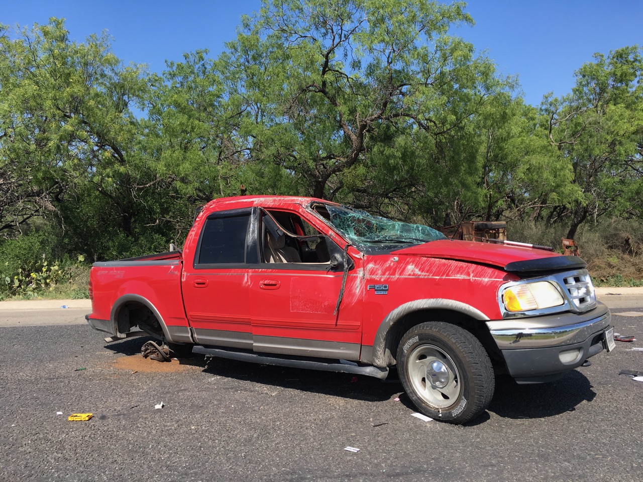 Red Ford F150 Flips 4 to 5 Times in Single Vehicle Crash