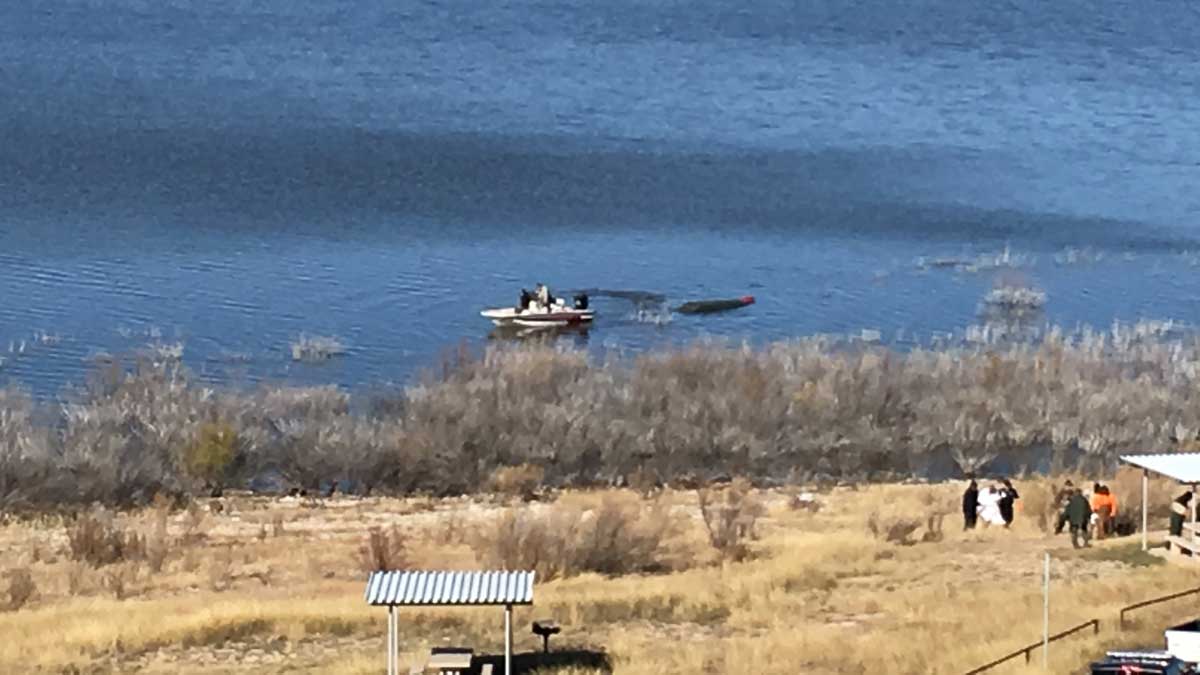 A rescue boat spotted in the O.C. Fisher Reservoir on Nov. 30, 3016. (LIVE! Photo/Stephanie Lindgren) A rescue boat spotted in the O.C. Fisher Reservoir on Nov. 30, 3016. (LIVE! Photo/Stephanie Lindgren)