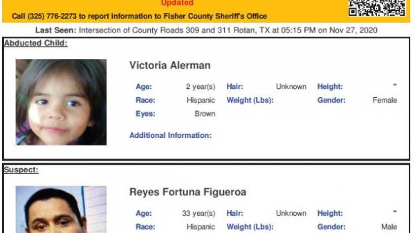 Amber Alert Issued for West Texas Toddler
