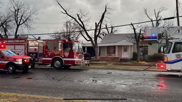 WATCH: Fire Damages San Angelo Home During Tuesday Morning Downpour