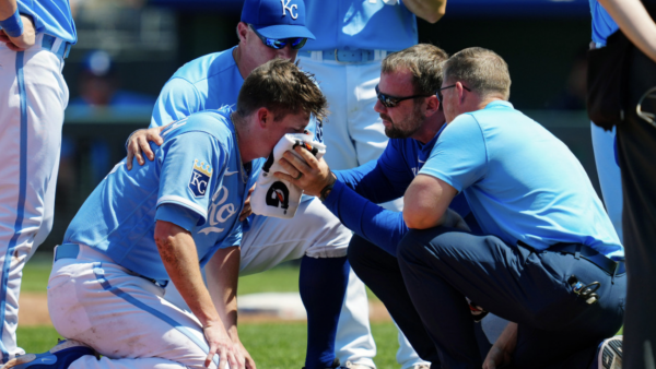 Royals Pitcher Takes Line Drive to the Face