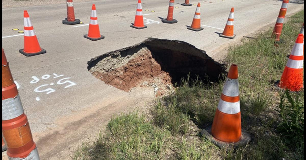 Dangerous Sinkhole Swallows Part of Street in Abilene