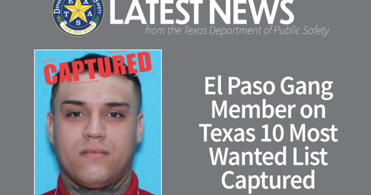 Texas Top 10 Most Wanted Fugitive Nabbed in El Paso