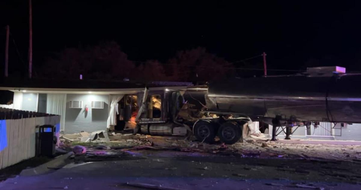 Tanker Truck Plows Through Sonora Motel